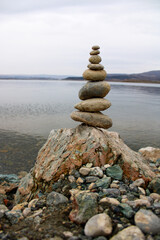 stack of stones on the beach