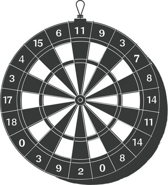 recommend clip art: Silhouette dart game board black color only full