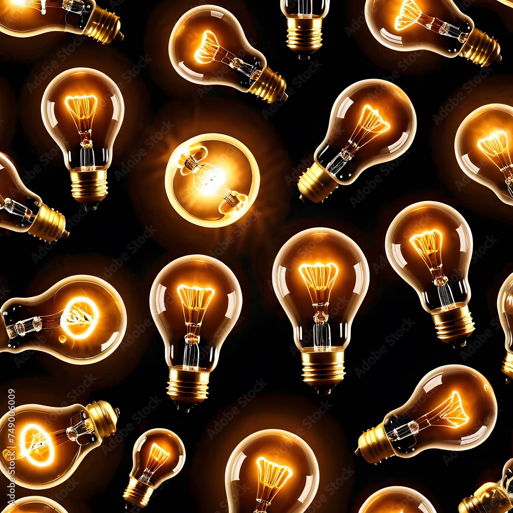 Poster a myriad of light bulbs float in a dark expanse, each emitting a soft glow and representing a multit