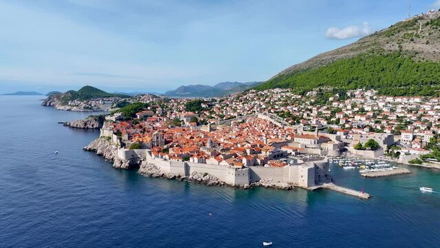 Dubrovnik, Croatia Old City Fortress Aerial