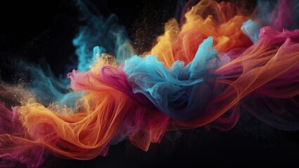 Obraz premium Technology particle abstract background with vibrant colors and dynamic motion