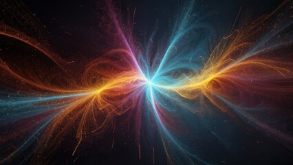 Technology particle abstract background with vibrant colors and dynamic motion