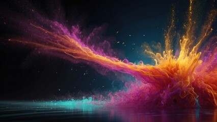 Technology particle abstract background with vibrant colors and dynamic motion