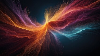 Technology particle abstract background with vibrant colors and dynamic motion