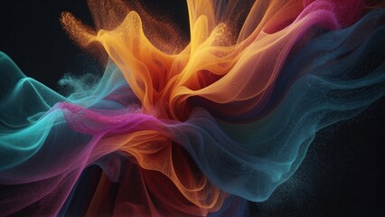 Fototapeta premium Technology particle abstract background with vibrant colors and dynamic motion