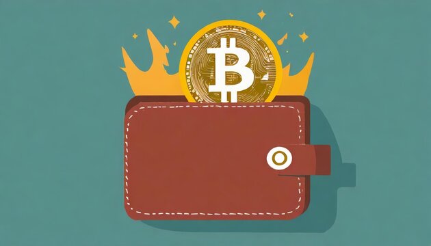 Generated image of bitcoin in a wallet 