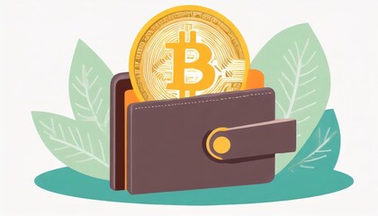 Generated image of bitcoin in a wallet 