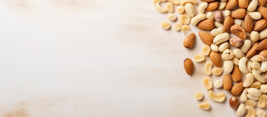 peanuts and almonds scattered