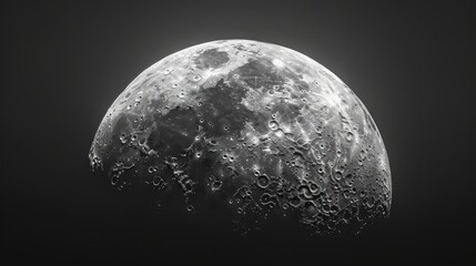 Space wallpaper. Delicate crescent of a waning moon, its rugged surface adorned with craters and mountains, bathed in the soft glow of earthshine - obrazy, fototapety, plakaty