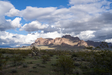 The famous Superstition Mountains outside of Apache Junction, Arizona. 