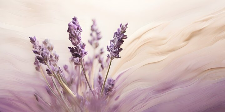 An abstract blur of lavender and cream colors with a grainy texture on a white background. generative AI