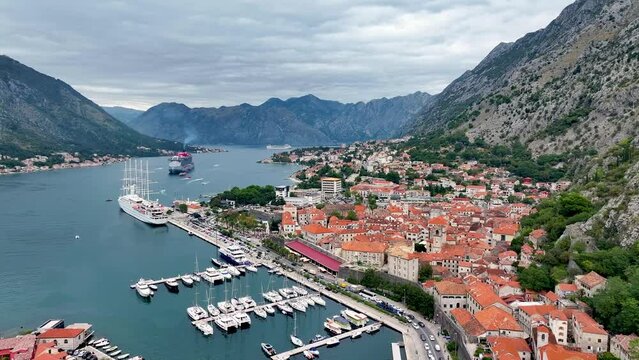 Kotor, Montenegro Drone Aerial Flyover