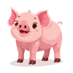 Obraz na płótnie Canvas Vector cute pink pig. Chinese new year symbol. Cheer
