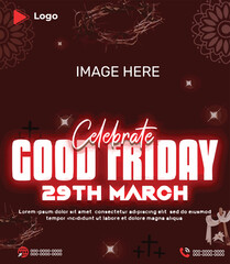 Fototapeta na wymiar Happy good friday celebration instagram and facebook post template | Good friday holiday of jesus with holy background | Happy good friday celebration with instagram and facebook post template 
