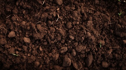Close up shoot of soil. Gardening, agriculture concept