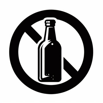 recommend clip art: Ningún icono de línea delgada vectorial relacionado con el signo de alcohol. Botella de vino y copa en señal de prohibición. Aislado sobre fondo blanco. Trazo editable. Ilustración vectorial.