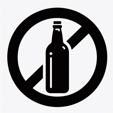 recommend clip art: Ningún icono de línea delgada vectorial relacionado con el signo de alcohol. Botella de vino y copa en señal de prohibición. Aislado sobre fondo blanco. Trazo editable. Ilustración vectorial.