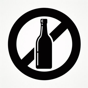 recommend clip art: Ningún icono de línea delgada vectorial relacionado con el signo de alcohol. Botella de vino y copa en señal de prohibición. Aislado sobre fondo blanco. Trazo editable. Ilustración vectorial.