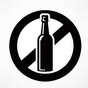 recommend clip art: Ningún icono de línea delgada vectorial relacionado con el signo de alcohol. Botella de vino y copa en señal de prohibición. Aislado sobre fondo blanco. Trazo editable. Ilustración vectorial.
