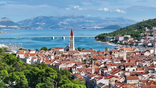 Trogir, Croatia Skyline Aerial near Split, Croatia