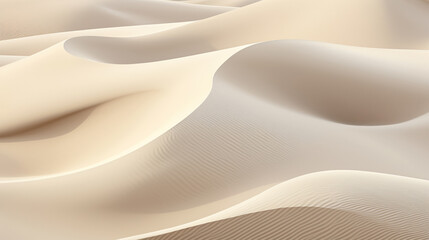 Beautiful dunes in desert with white sand and pattern created by the wind, banner with copy space, wallpaper for web