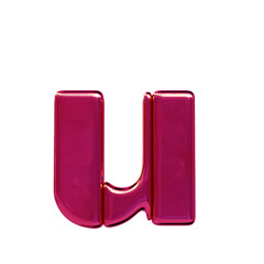 Symbol made of pink vertical blocks. letter u