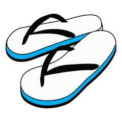 Sandals icon logo design template,  templat desain logo vektor ikon sandal jepit, sandal flip flop ikon logo sandal vektor dalam ilustrasi gaya garis trendi elemen terisolasi,  Slipper flip flops vect