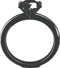 Silhouette Diamond ring black color only full