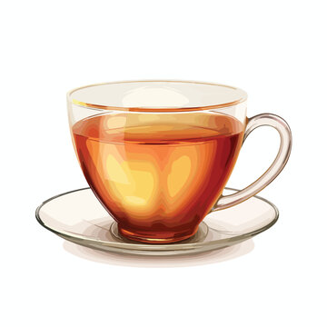 Vector illustration of Realistic Cool tea cup over w