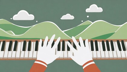 Generated image of hands on piano