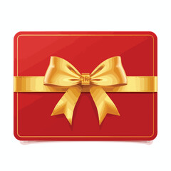 Vector illustration of red decorated gift card with