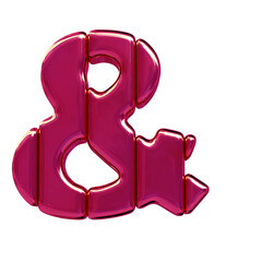 Symbol made of pink vertical blocks