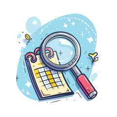 Vector illustration of search concept with calendar