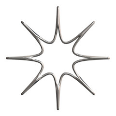 3d liquid chrome abstract shape element