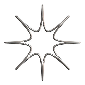 3d liquid chrome abstract shape element