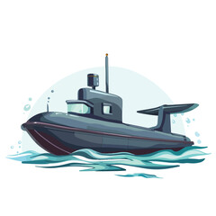 Vector illustration of submarine stock illustration