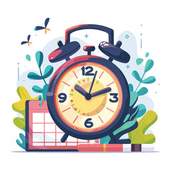 Vector illustration of timing concept with classic o