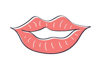 Red lips isolated vector illustration
