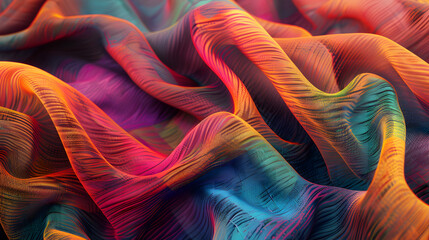 Vibrant Close-Up of Colorful Fabric