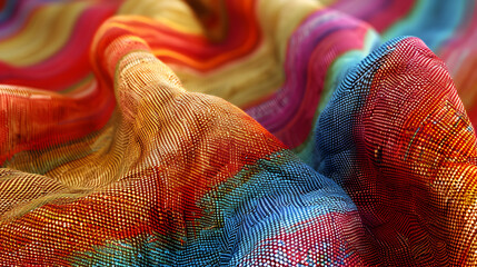 Close Up View of Colorful Fabric