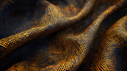 Close-Up of Black and Gold Fabric