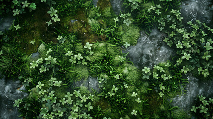 Fototapeta premium Group of Green Plants Thriving on Lush Field