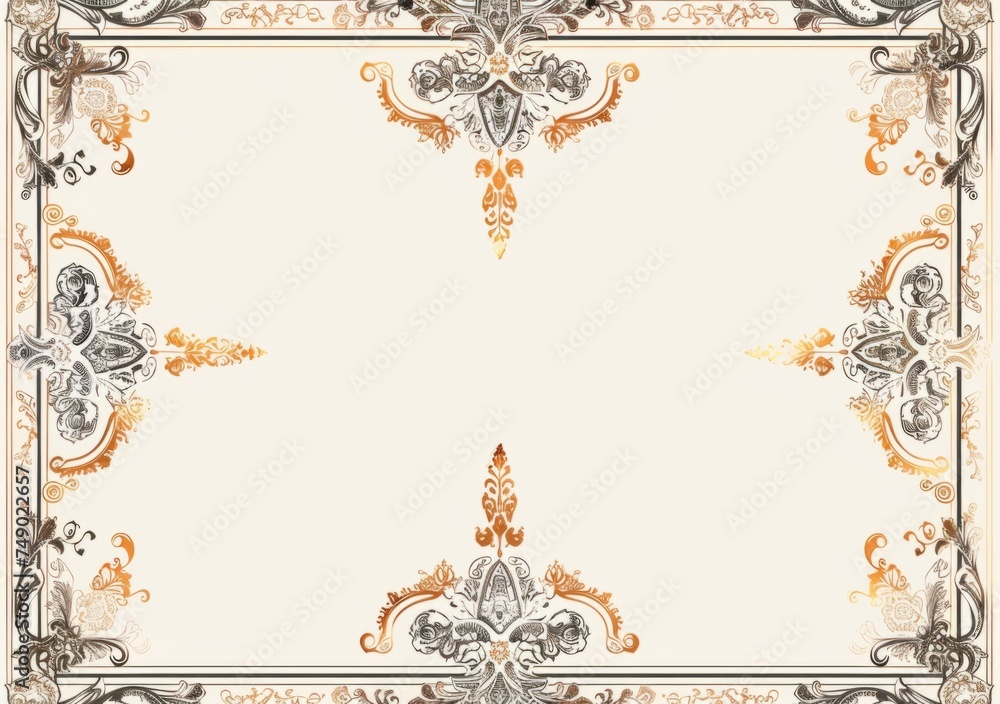 Aufkleber a certificate template with ornate borders generative ai