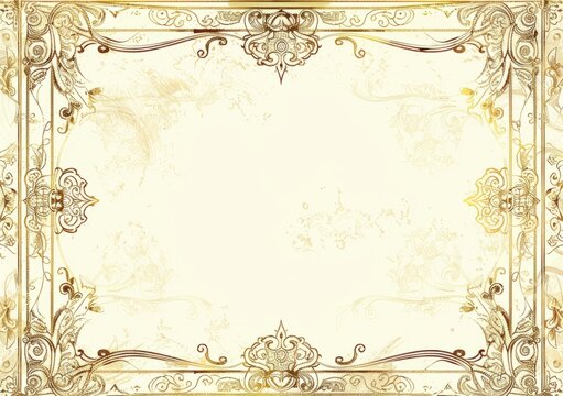 certificate template with frame with ornate floral pattern Generative AI
