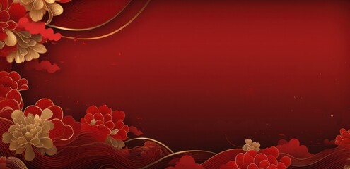 chinese new year background with flowers