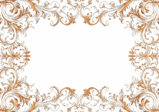 blank certificate paper frame in the style of intricate patterns Generative AI