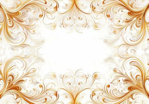 certificate template golden frame in the style of intricate patterns Generative AI