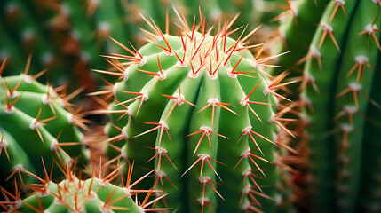 Naklejka na ściany i meble Close-up of cactus plant surface with sharp needles