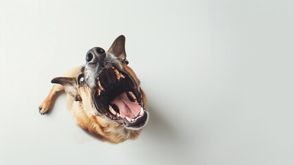dog mouth open isolated on a white background