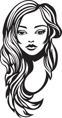Beautiful Brunette. Women. Vector illustration ready for vinyl cutting.